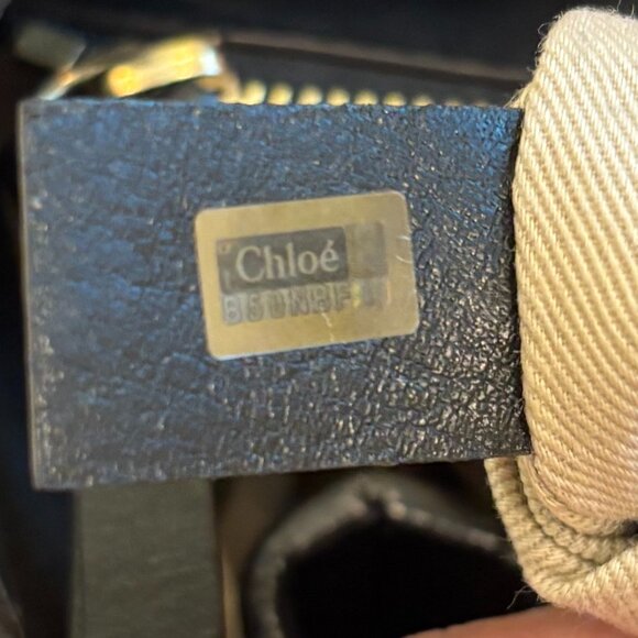 Chloé Myer Tote Bag - Black Leather and Navy Suede - Missing Crossbody Strap - Picture 9 of 14